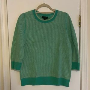 J Crew Cashmere 3/4 sleeve waffle sweater size L